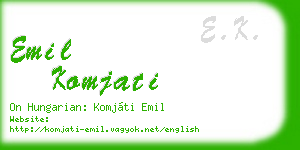 emil komjati business card