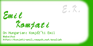 emil komjati business card